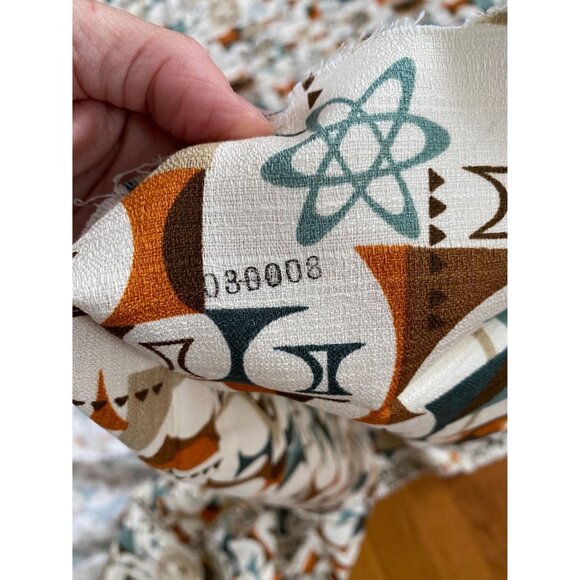 Robert Kaufman Atomic Barkcloth Fabric, MCM Tiki Print 3 Yards - Picture 5 of 10